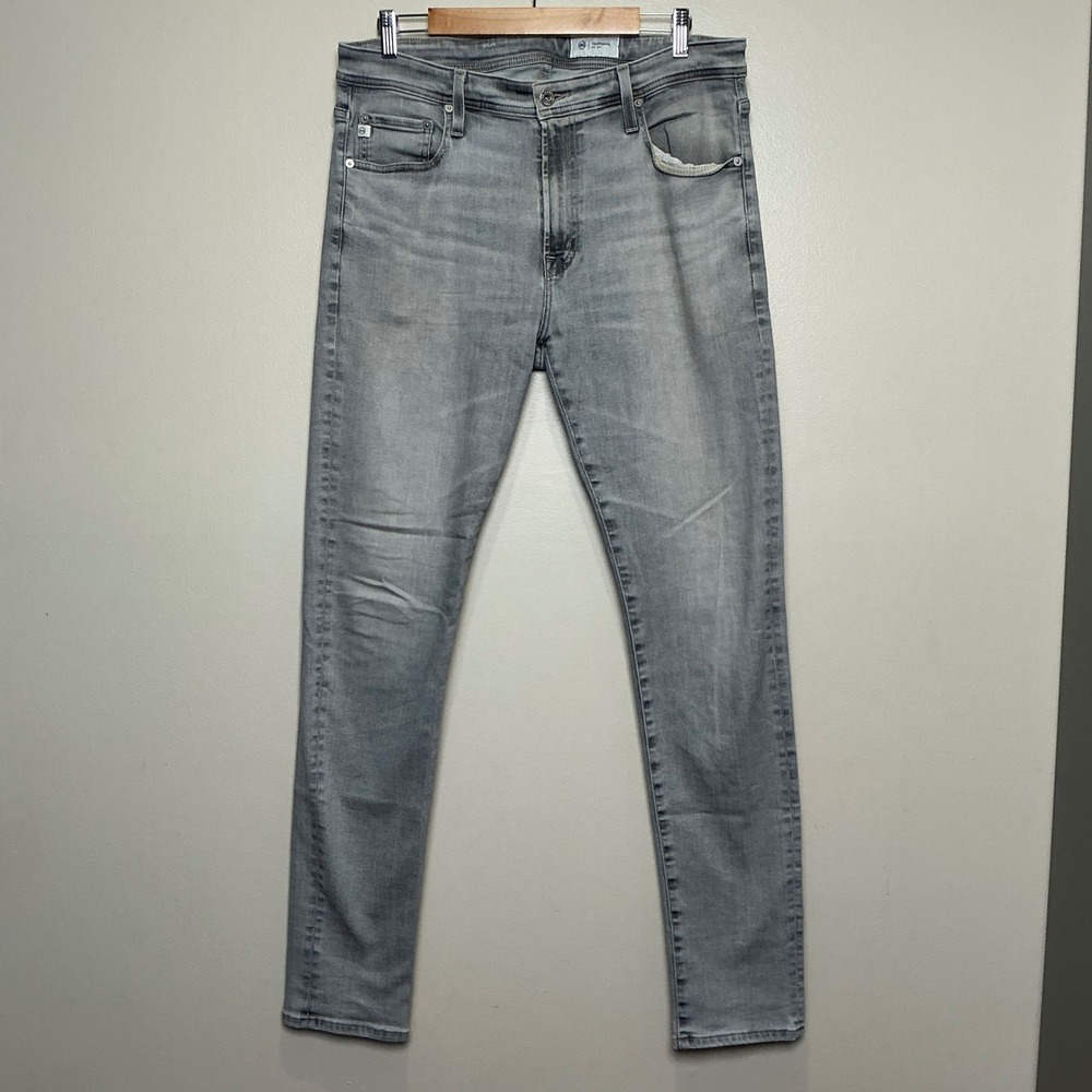 AG Adriano Goldschmied Dylan Jeans Mens 34x33* Grey Slim Skinny Denim Italy READ